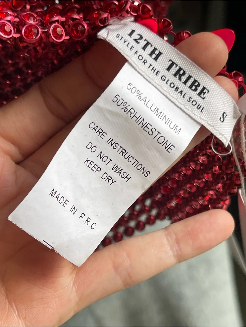 12TH Tribe NWT She's a Gem Red Rhinestone Tank - Picture 7 of 7